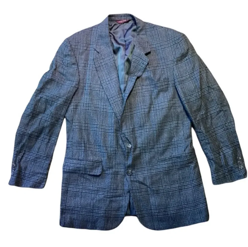 Grey Gun Plaid Tweed Jacket